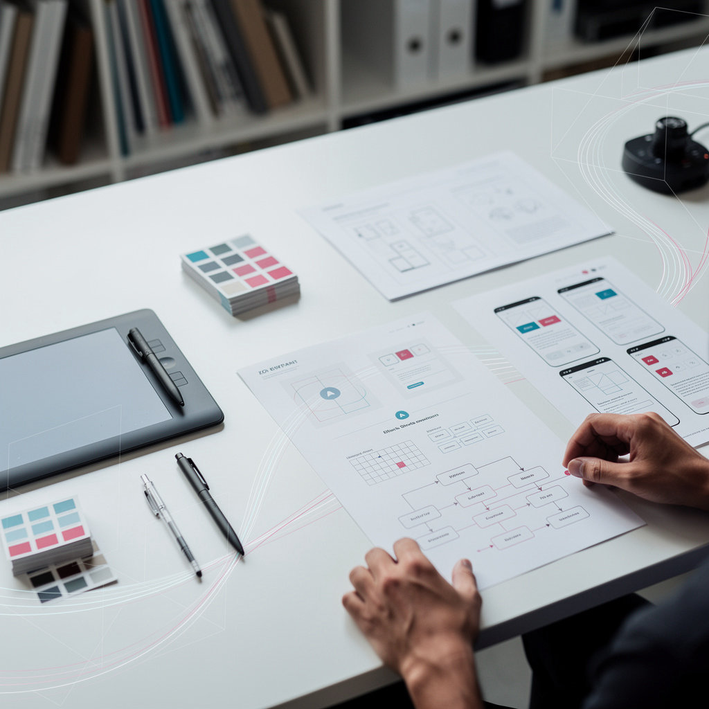 Creative School founder with real design work and studio environment showing industry experience